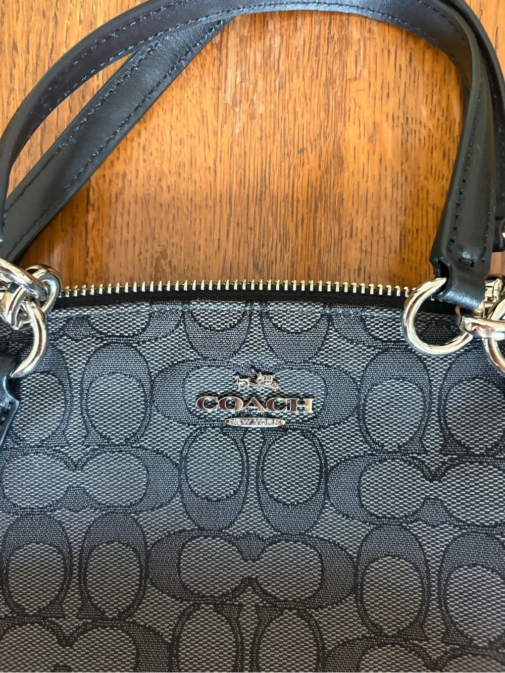 Coach Black Signature Canvas Satchel